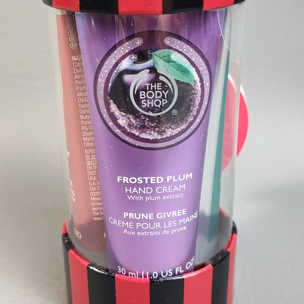 The Body Shop Seasonal Hand Cream Trio Gift Set Cranberry Plum Apple‎ 1 oz RARE - Picture 4 of 8